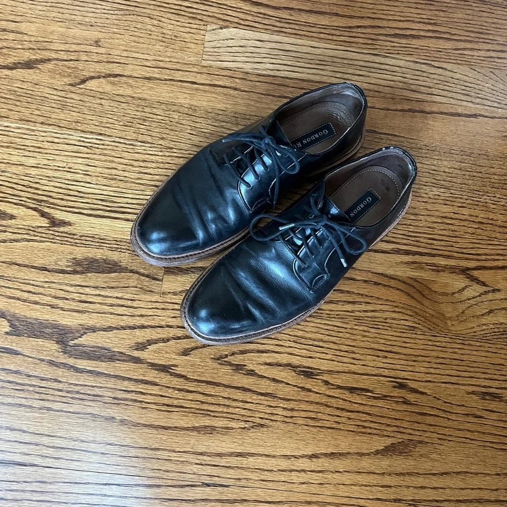 Modern Black Leather Young Men's Shoes